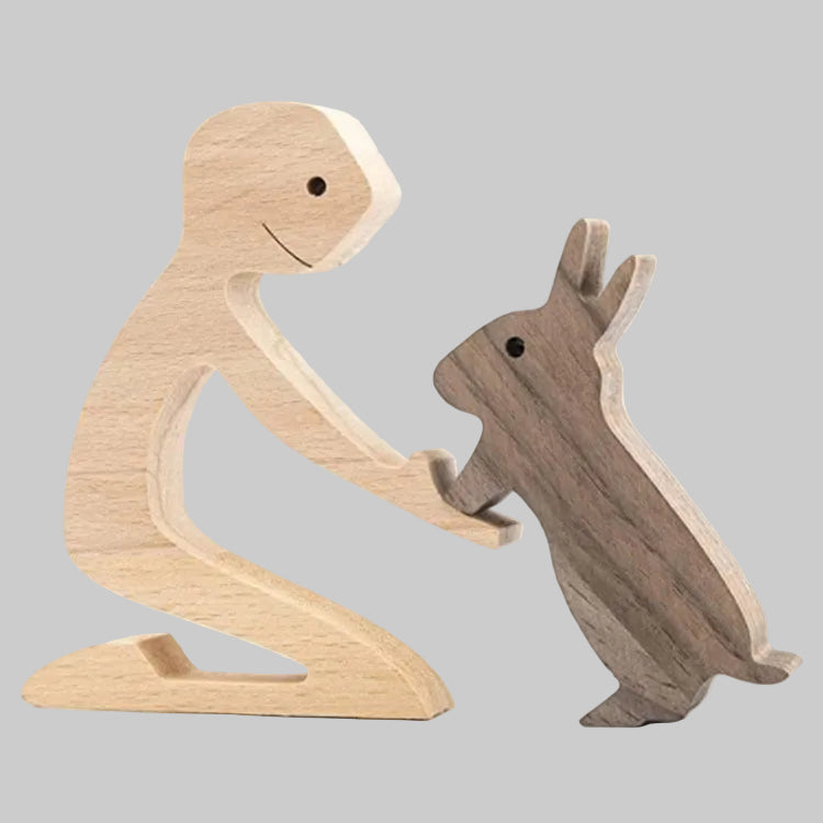 Minimalist Wooden Bond Sculpture Figurines