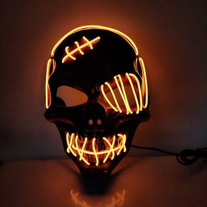 Scarred Pirate Skull LED Mask