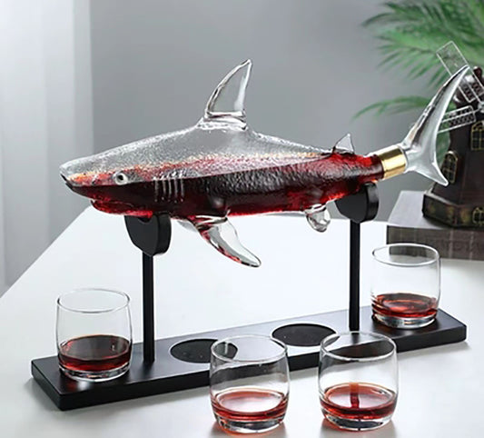 High Borosilicate Shark Decanter + Glasses