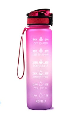 Motivational Time Marker Water Bottle