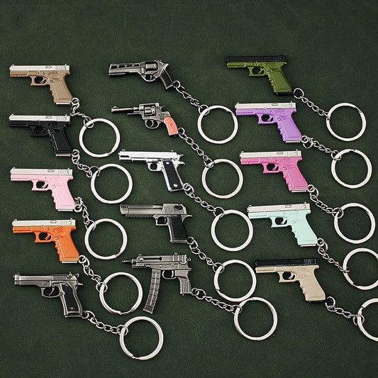 Full Collection Set of Miniature Handgun Weapon Model Keychains