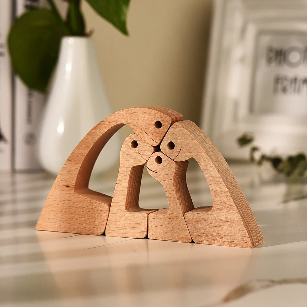 Minimalist Wooden Bond Sculpture Figurines
