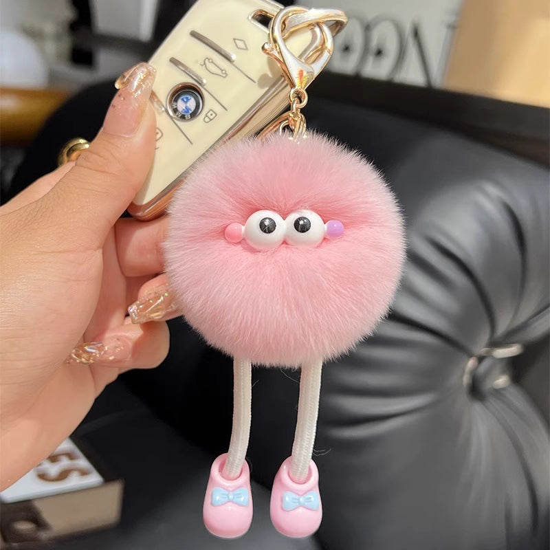 Handmade Fluffy Wool Pom Key Ring