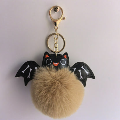 Cute Fluffy Bat Keychain