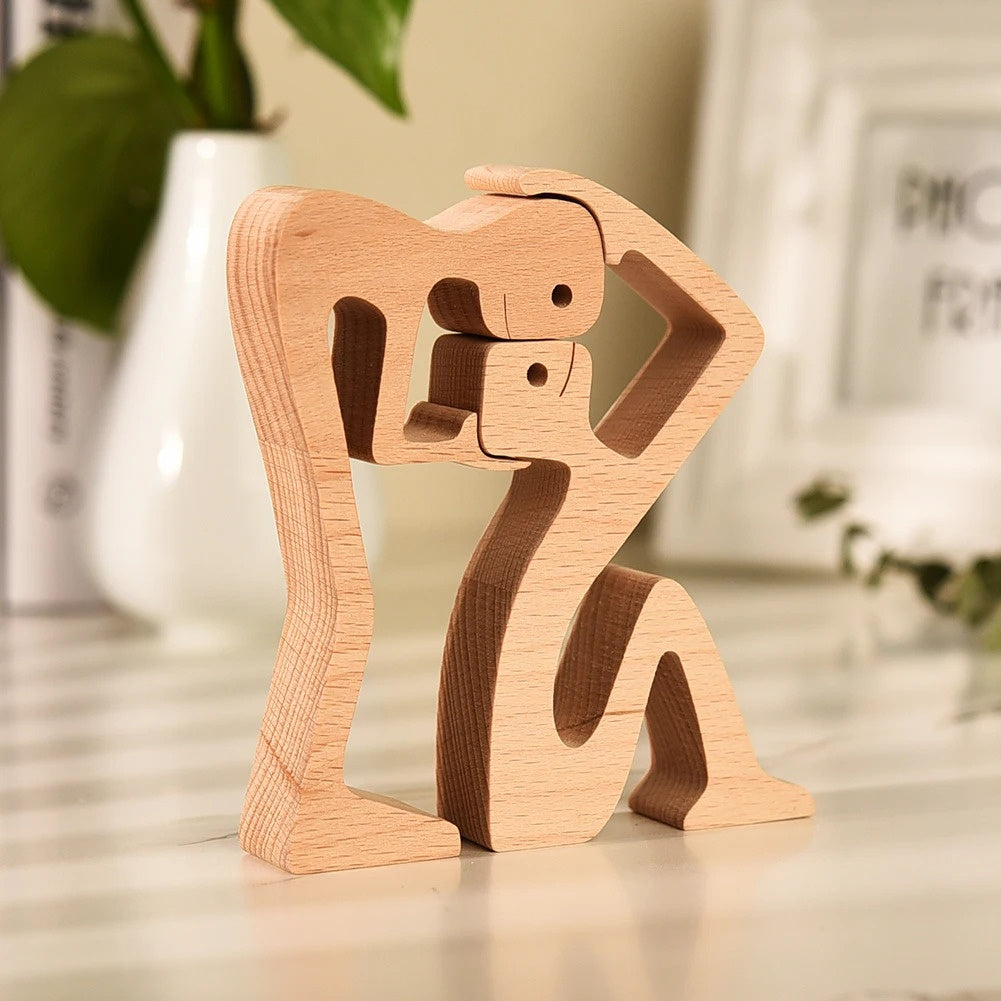 Minimalist Wooden Bond Sculpture Figurines