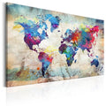 Color Splash World Map Wall Art