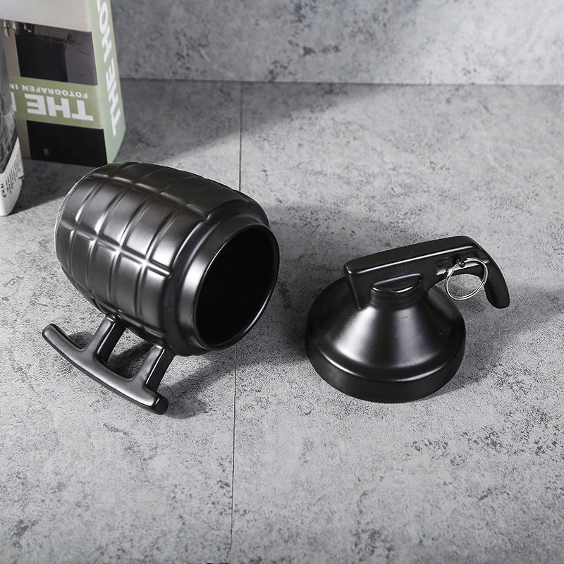 Grenade Ceramic Mug With Lid