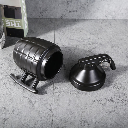 Grenade Ceramic Mug With Lid