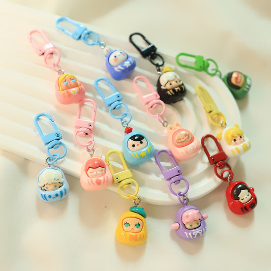 Cartoon Dolls Resin Keychains