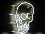 LED White Neon Skull Sign