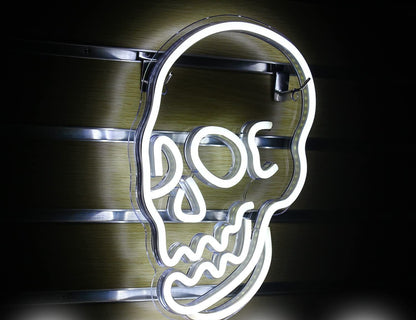 LED White Neon Skull Sign
