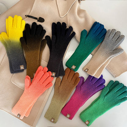 Winter Warm Gradient Color Gloves