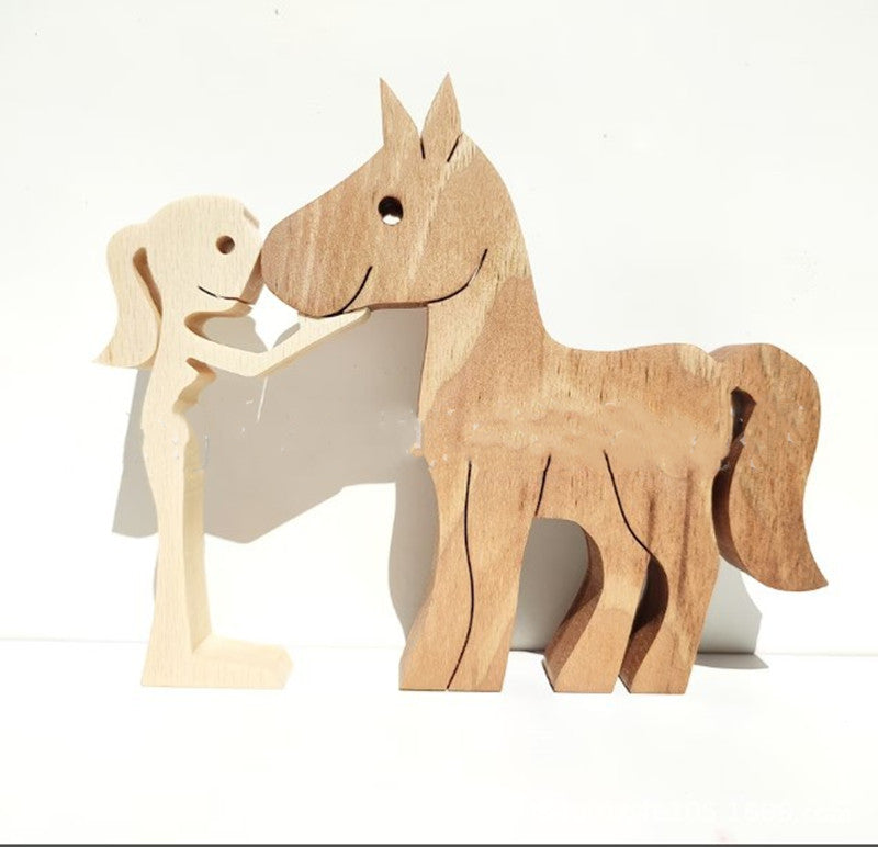 Minimalist Wooden Bond Sculpture Figurines