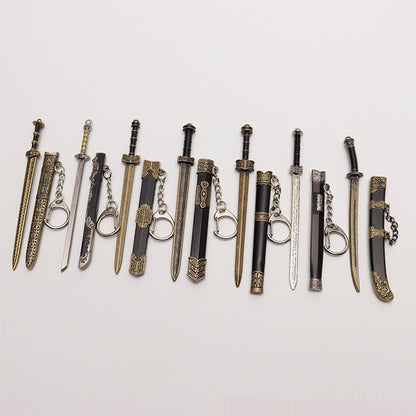 Alloy Ancient Sword Replica Keychain