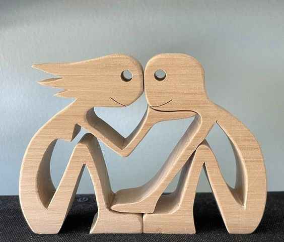 Minimalist Wooden Bond Sculpture Figurines