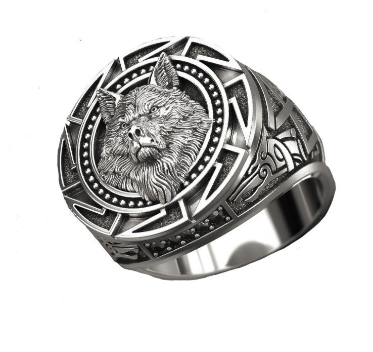 Wolf Emblem Alloy Ring