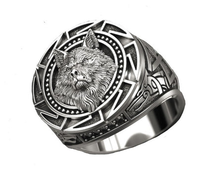 Wolf Emblem Alloy Ring