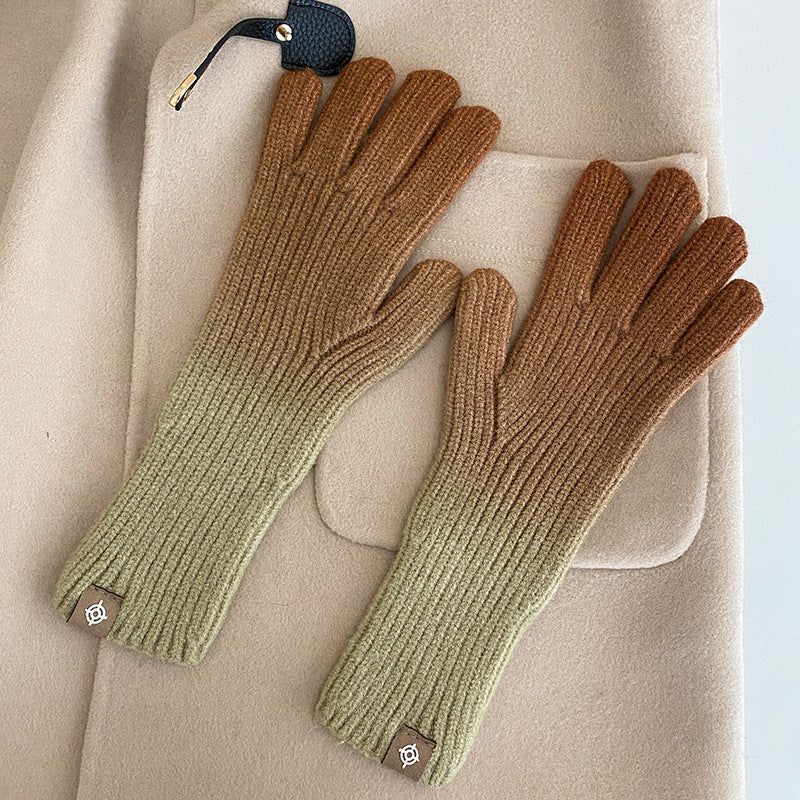 Winter Warm Gradient Color Gloves