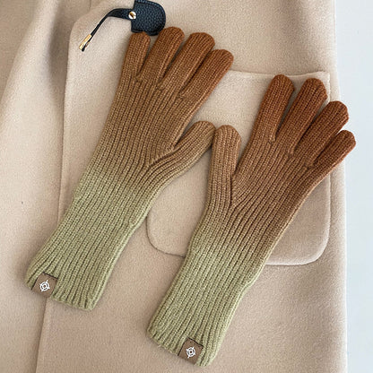 Winter Warm Gradient Color Gloves