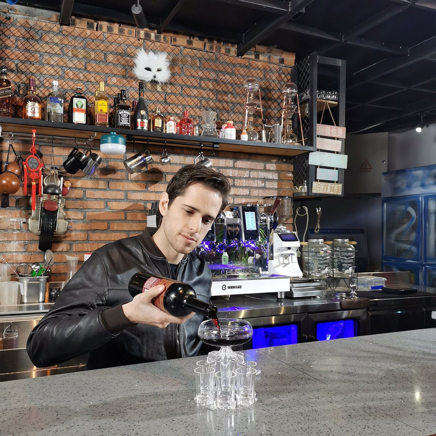 Acrylic Shot Glass Dispenser Tower