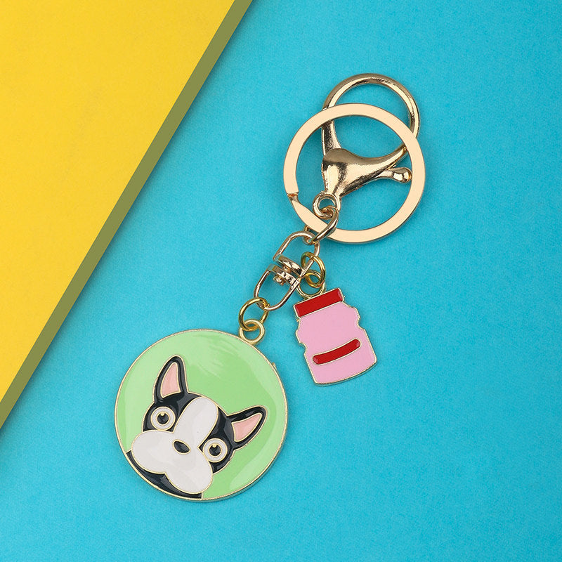 Cute Metal Dog Keychains