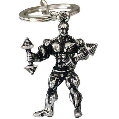 Athletic Muscular Man Metal Keychain