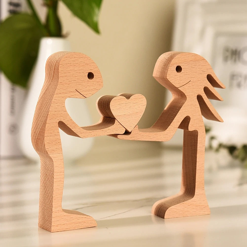 Minimalist Wooden Bond Sculpture Figurines