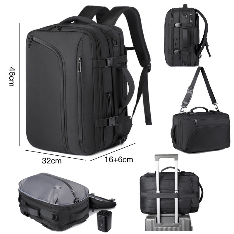 Compact Oxford Travel Backpack with Dual Carry