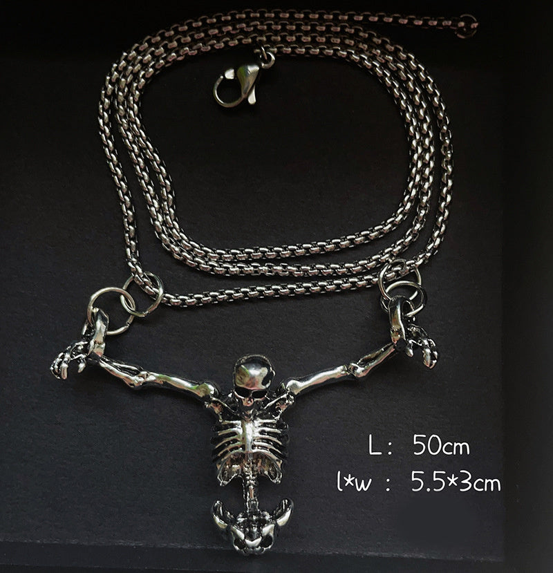 Half Skeleton Pendant Necklace
