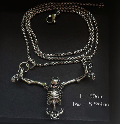 Half Skeleton Pendant Necklace