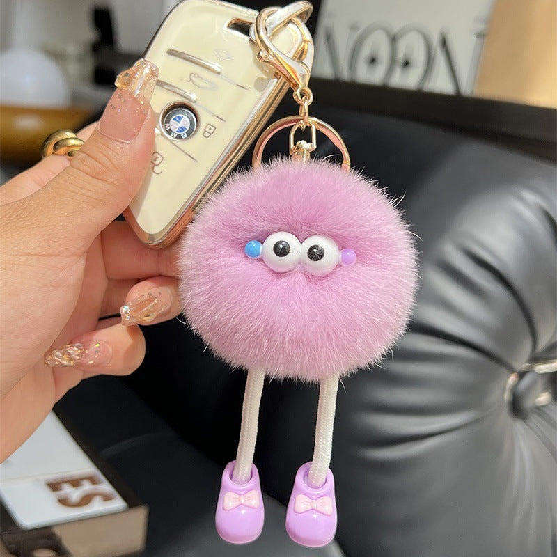 Handmade Fluffy Wool Pom Key Ring