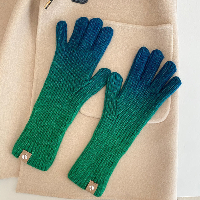 Winter Warm Gradient Color Gloves