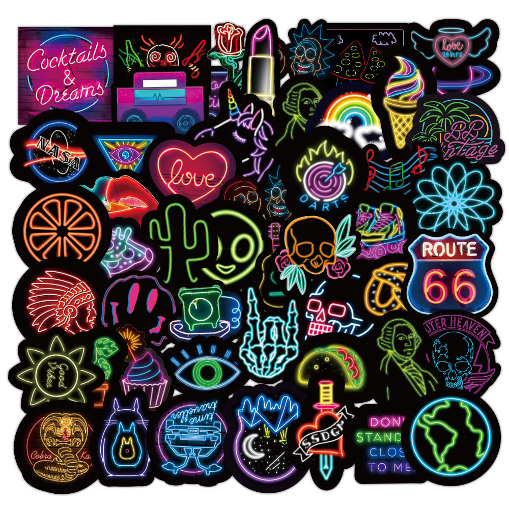 Neon Vinyl Graffiti Sticker Pack