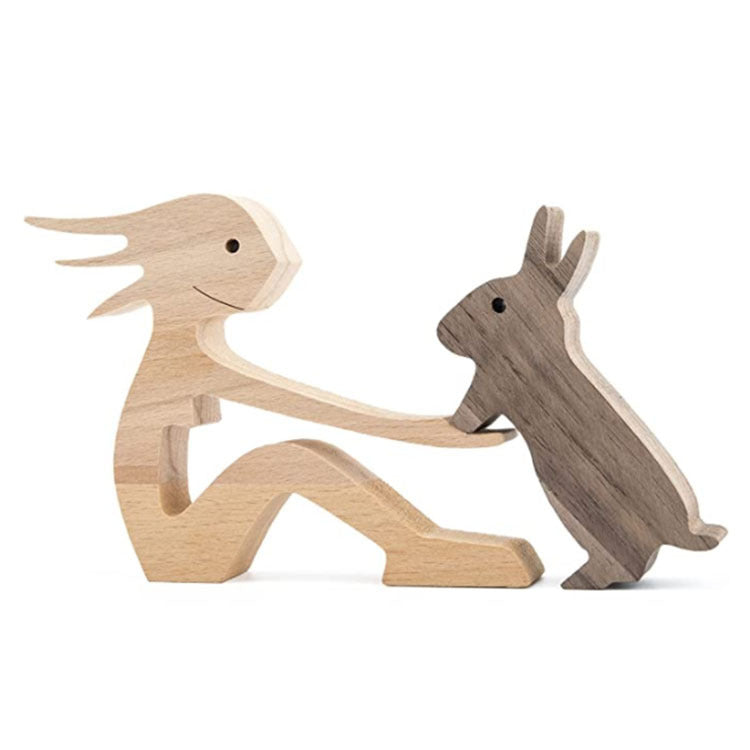 Minimalist Wooden Bond Sculpture Figurines
