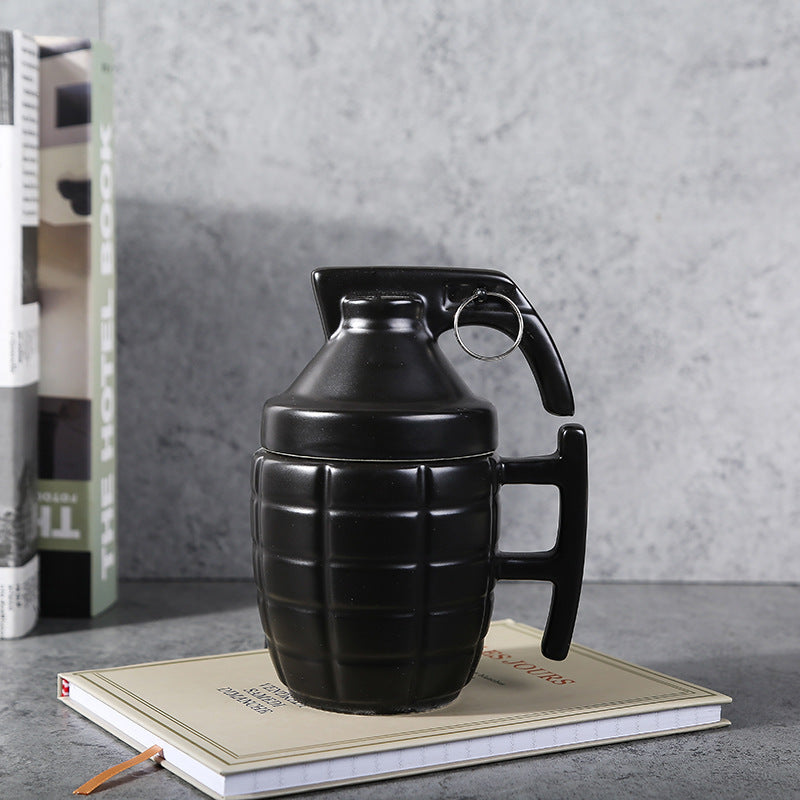 Grenade Ceramic Mug With Lid
