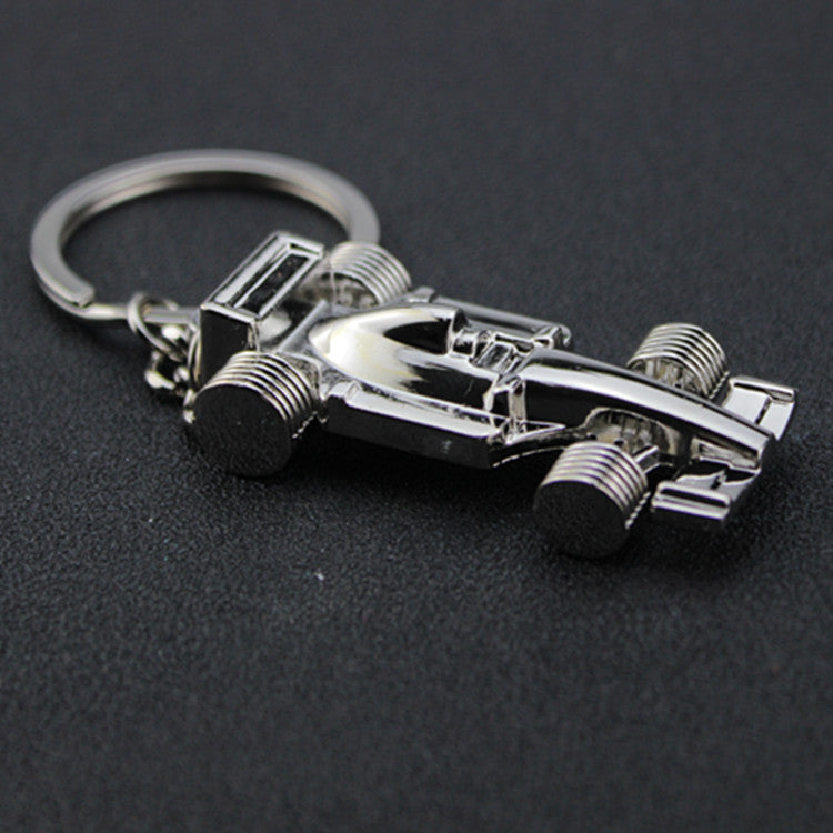 Silver All-Wheel F1 Car Keychain