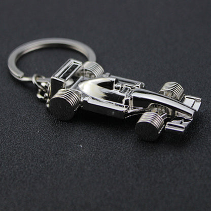 Silver All-Wheel F1 Car Keychain