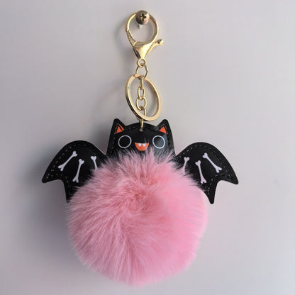 Cute Fluffy Bat Keychain