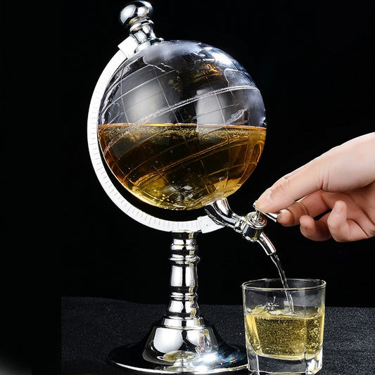 Chrome-Plated Globe Liquor Dispenser