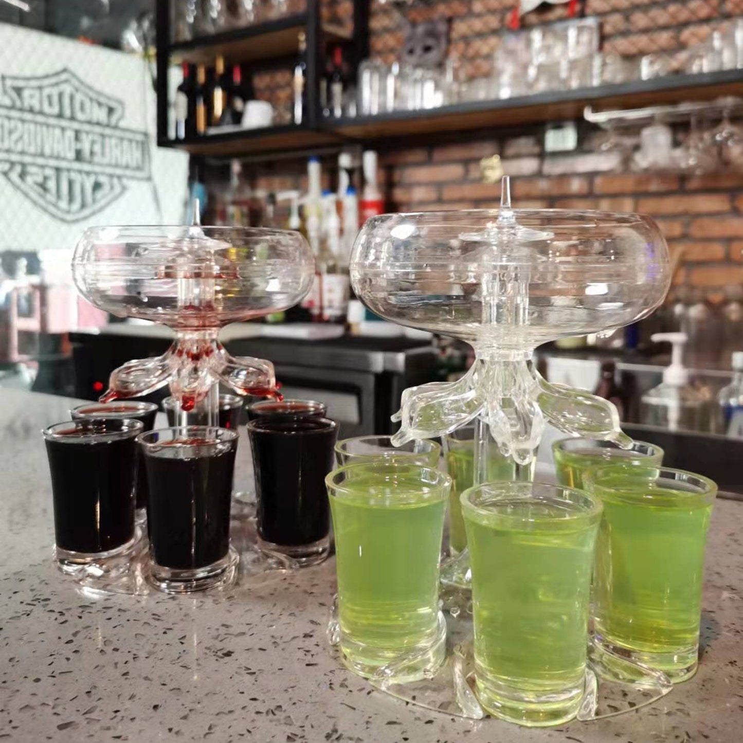 Acrylic Shot Glass Dispenser Tower