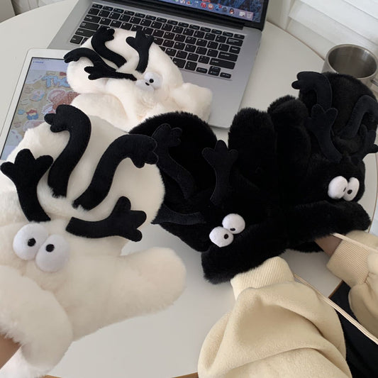 Briquette Plush Mittens