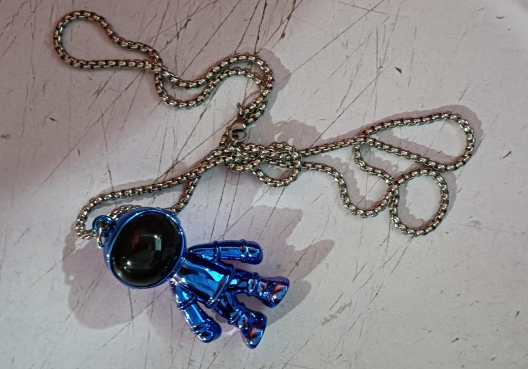 Alloy Spaceman Keychain and Necklace