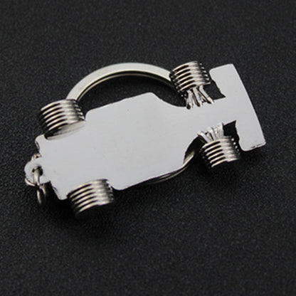 Silver All-Wheel F1 Car Keychain
