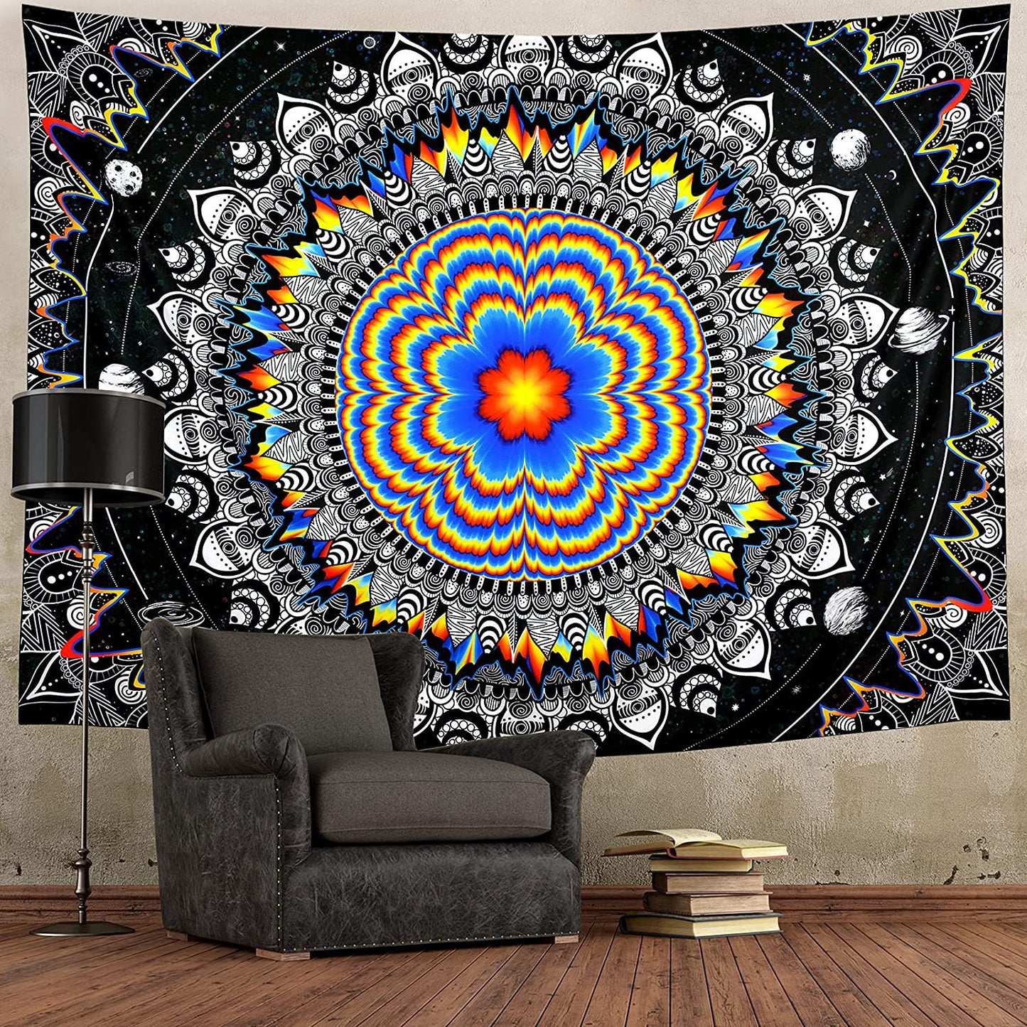 Colorful Mandala Space Tapestry Wall Hanging