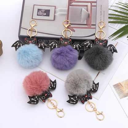 Cute Fluffy Bat Keychain