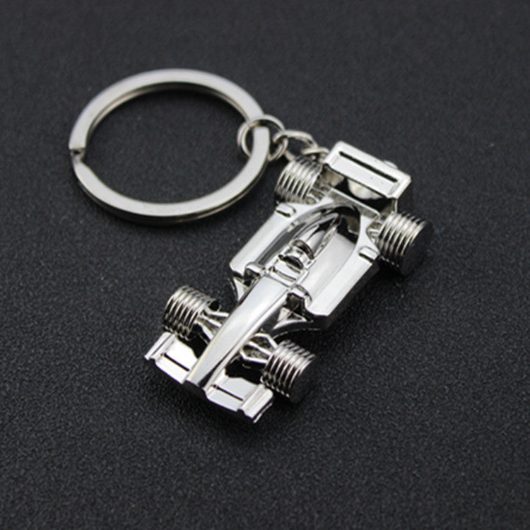 Silver All-Wheel F1 Car Keychain