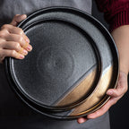 Artisan Black & Gold Serving Plate