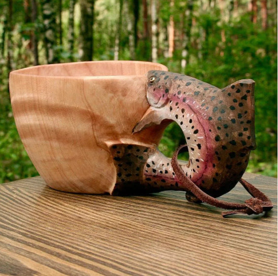 Handmade Scandinavian Kuksa Wooden Mug