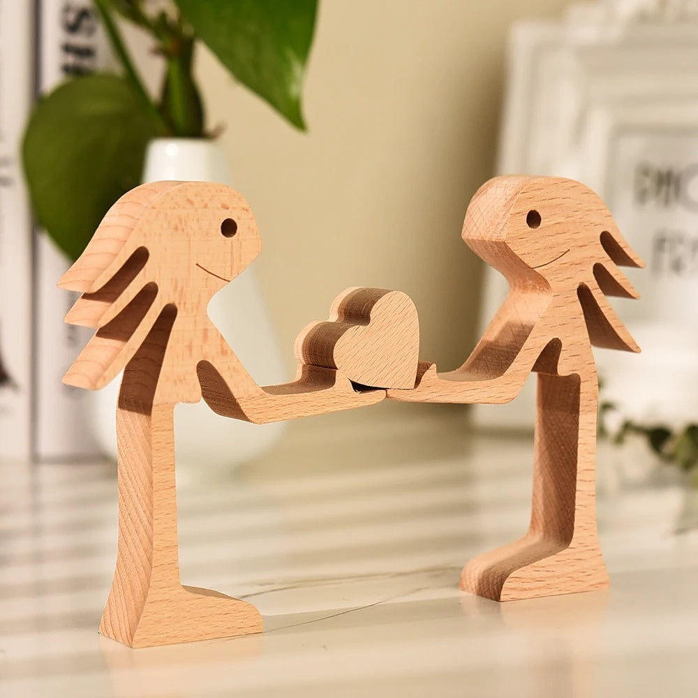 Minimalist Wooden Bond Sculpture Figurines