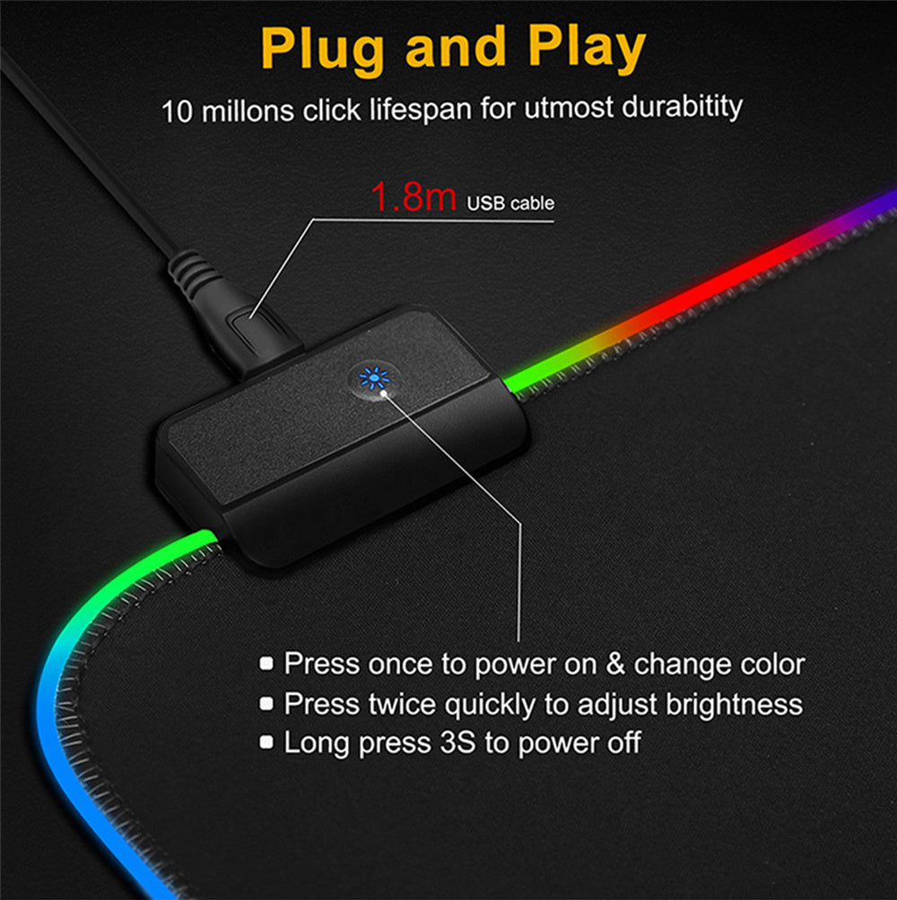 Non-Slip RGB Gaming Mouse Pad/Desk Mat